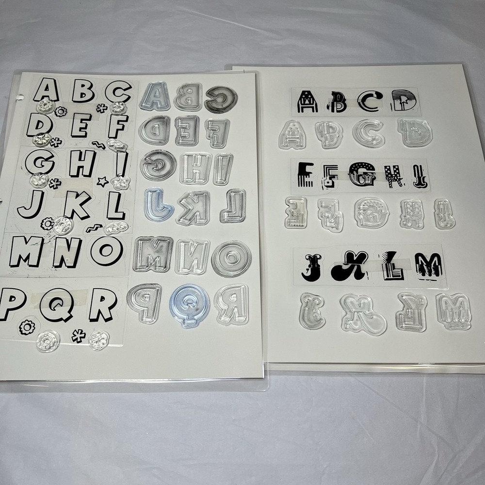 2 Sets Alphabet Rubber Stamp Sets Clear Unmounted Scrapbooking Letters Art Cards